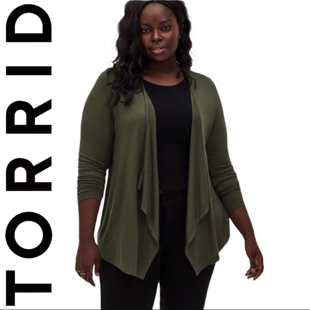 Pre-owned Torrid Super Soft Green Cardigan 2